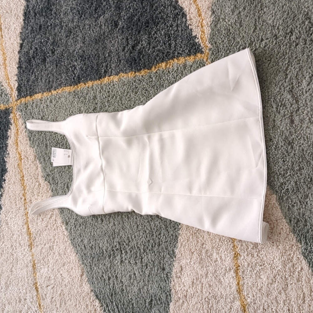 H&M white satin mini dress Small NWT